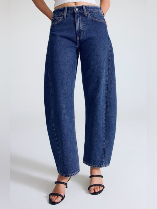 Abercrombie & Fitch Denim - Abercrombie & Fitch Mid-Rise Wide-Leg Women's Jeans in Dark Blue
